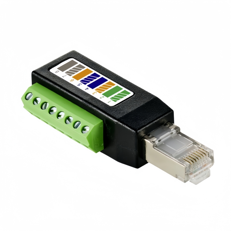 RJ45 Terminal Block Adapter RJ45 to 8Pin Screw Terminal Block